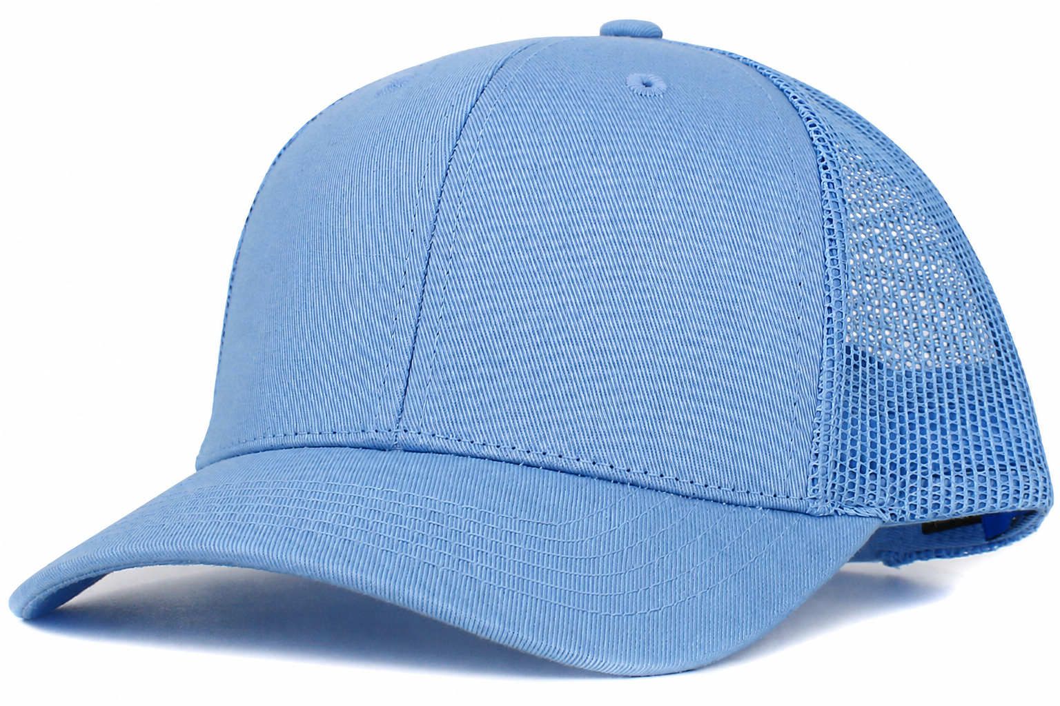 Sky Blue / Sky Blue 6-panel mesh trucker front view